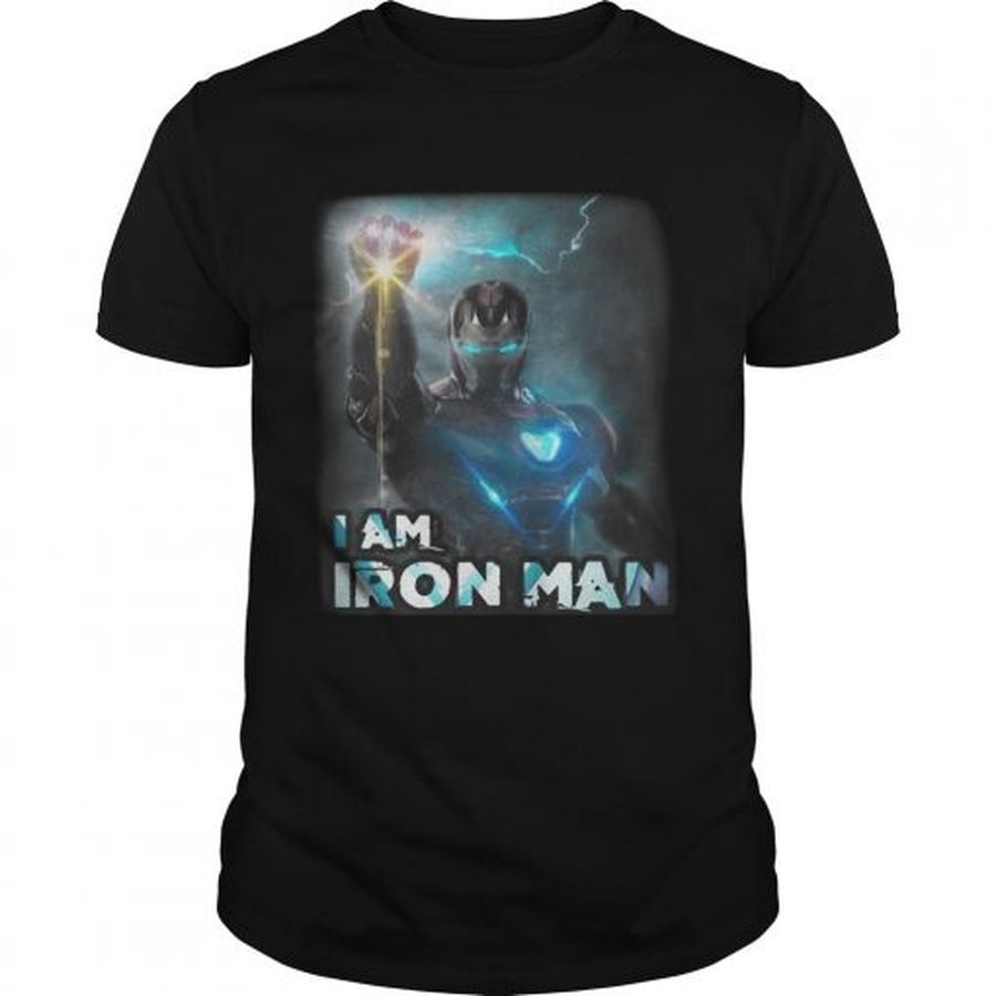Guys Tony Stark Wielding The Infinity Gauntlet I Am Iron Man Shirt