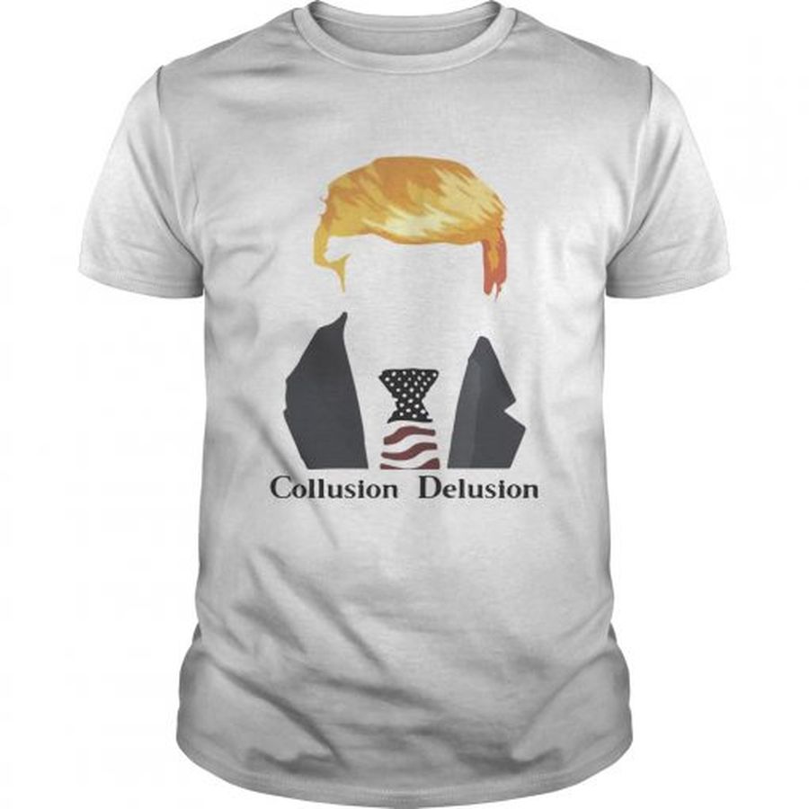 Guys Trump Collusion Delusion America Flag Shirt
