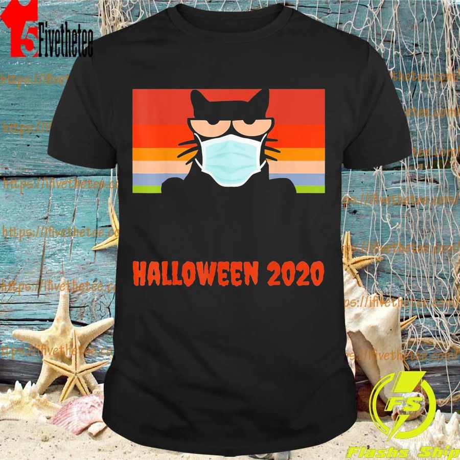 Halloween 2020 Funny Black Cat With Mask Shirt
