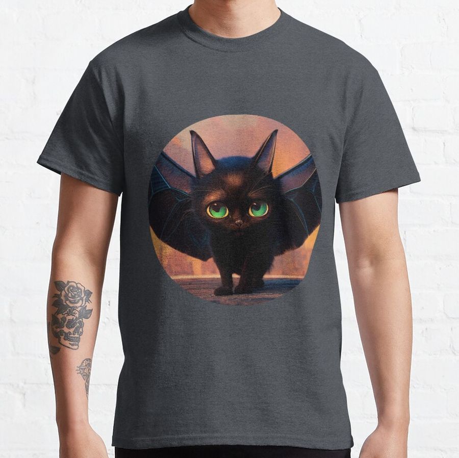 Halloween Bat Cat Classic T-Shirt