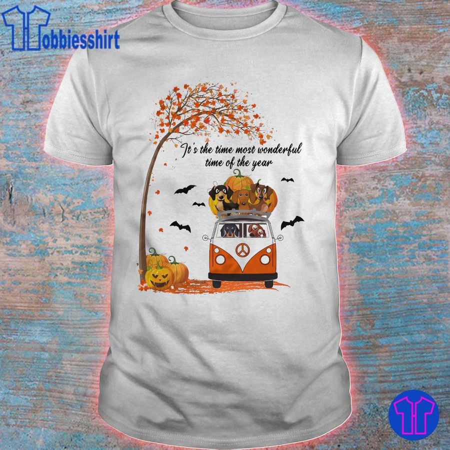 Halloween Dachshund Chibi It'S The Time Most Wonderful Time Of The Year Shirt