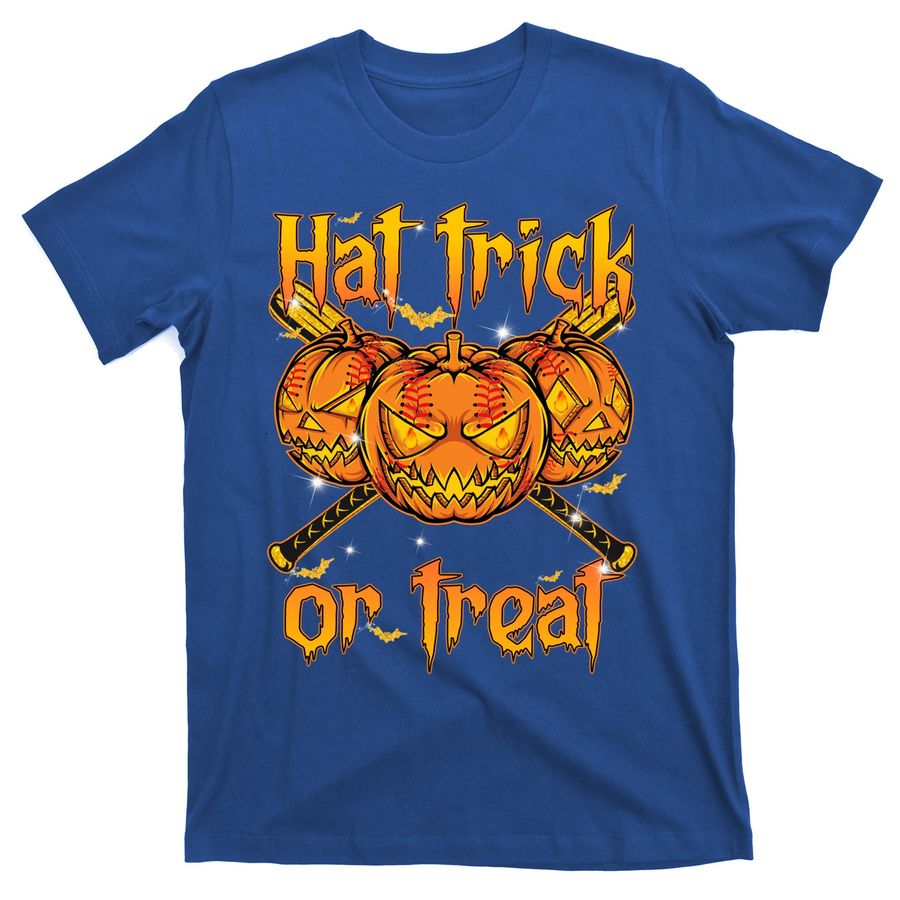 Halloween Hat Trick Or Treat Scary Pumpkin Hockey Gift T-Shirts