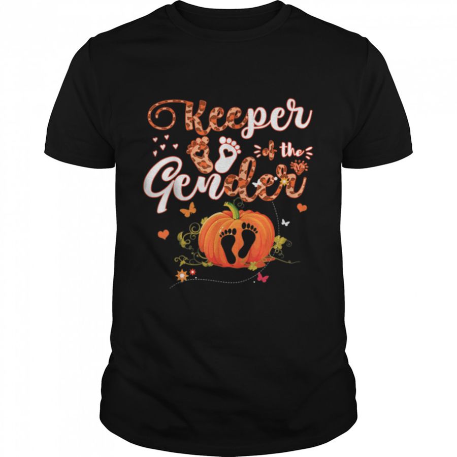 Halloween Pumpkin Funny Keeper Of The Gender Reveal Baby T Shirt B0BJ79RWXD