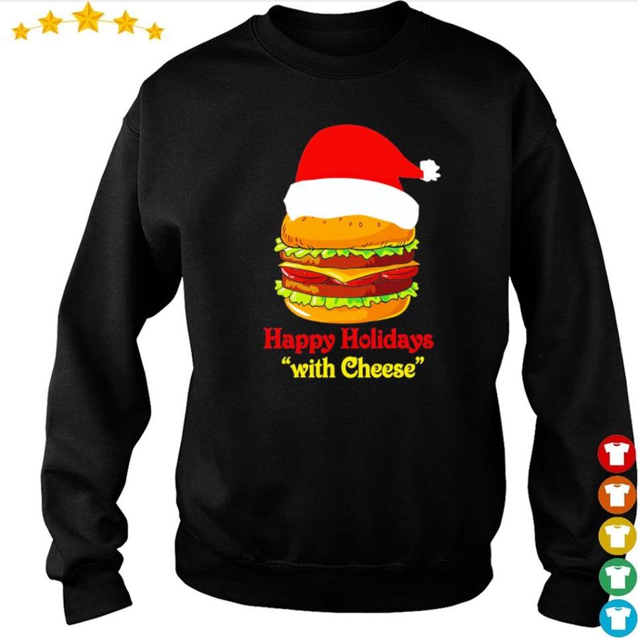 Hamburger Santa Happy Holidays With Cheese Christmas Sweater
