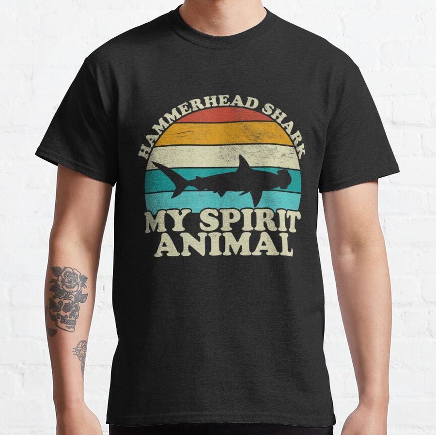 Hammerhead Shark My Spirit Animal Vintage Fish Fishing Classic T-Shirt