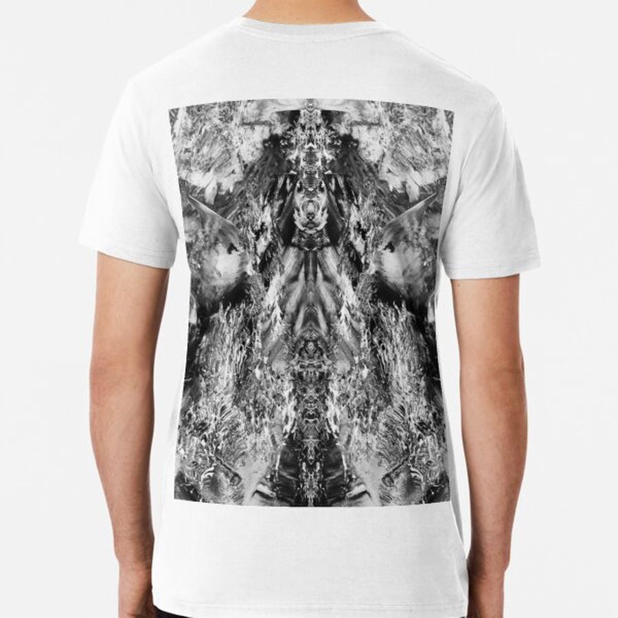 Handmade trendy artwork . Abstract black and white image . Ethnic  decor . 8708 02 wW Premium T-Shirt