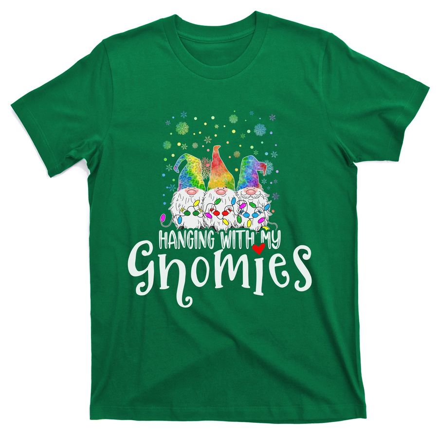 Hanging With Gnomies Gnome Merry Christmas Cute Gnomes Pajamas T-Shirts - 4370