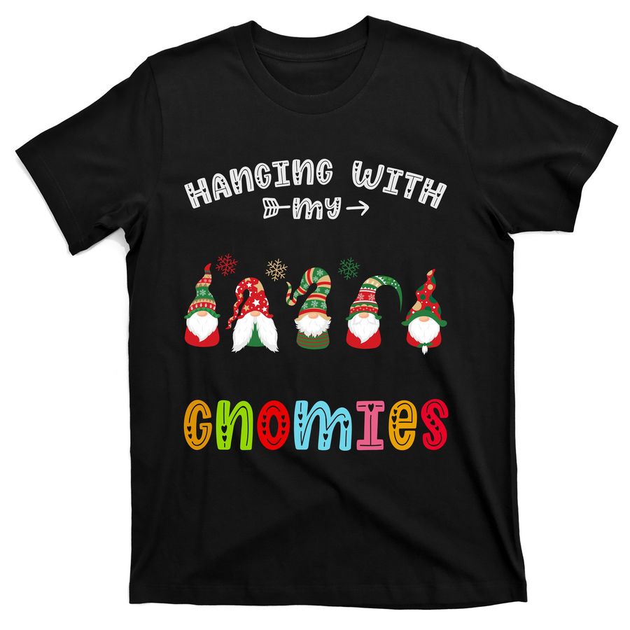 Hanging With Gnomies Gnome Merry Christmas Cute Gnomes Pajamas T-Shirts - 5409