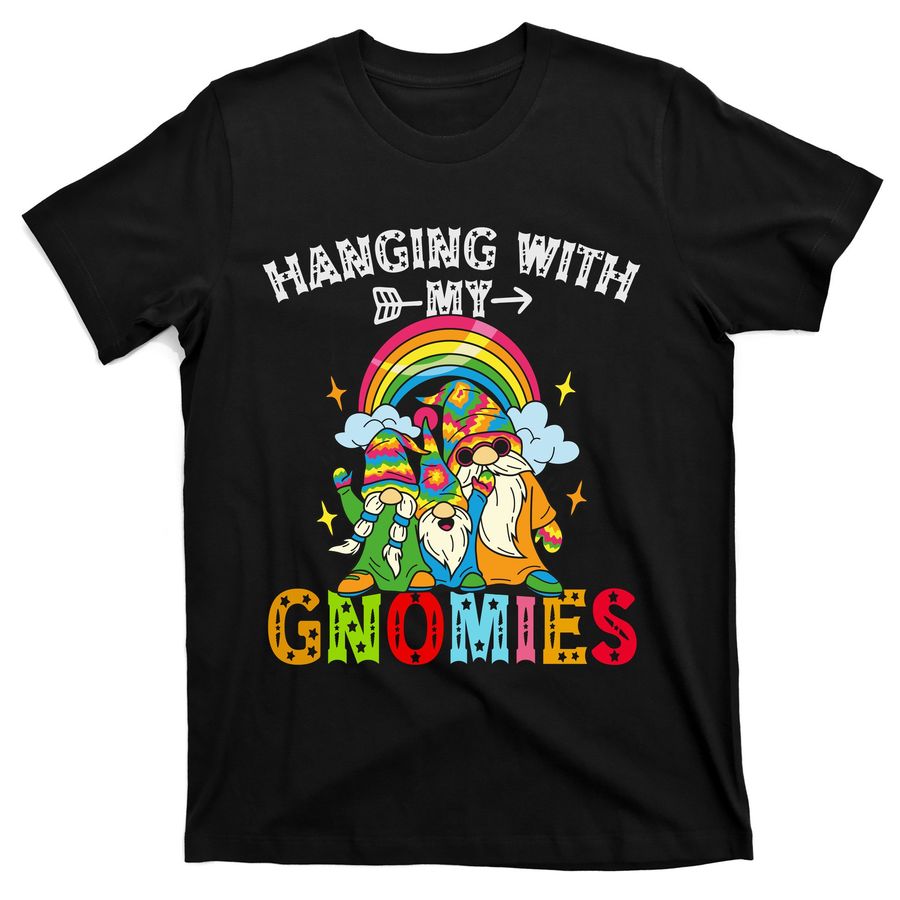 Hanging With Gnomies Gnome Merry Christmas Tie Dye Pajamas T-Shirts - 8069