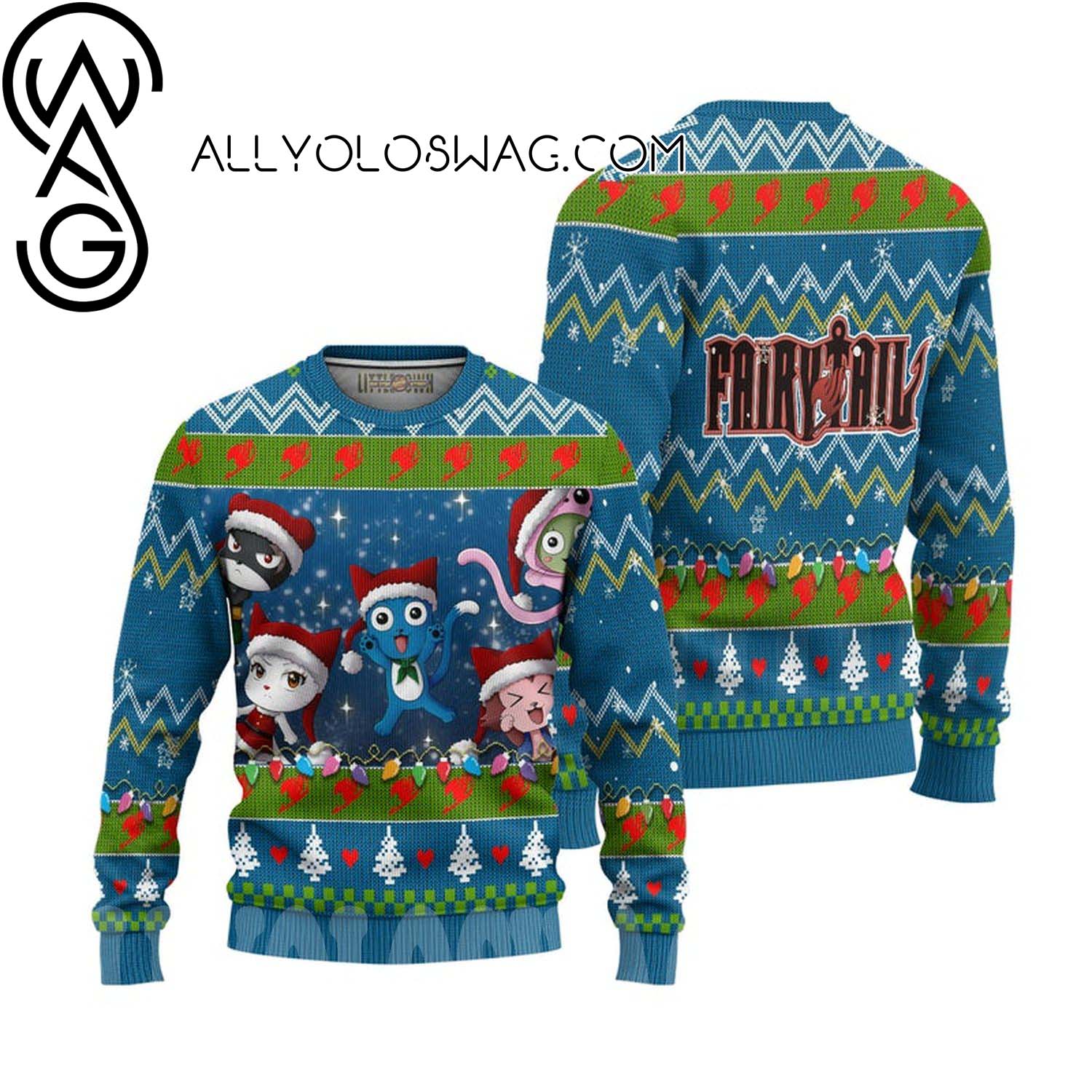 Happy And Friend Fairy Tail Anime Ugly Christmas Sweater
