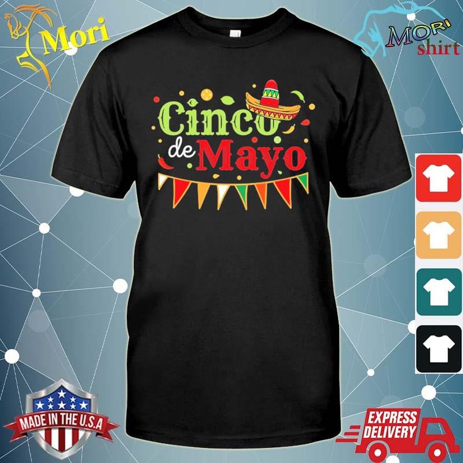 Happy Cinco De Mayo Sombrero And Party Illustration 5 De Mayo Shirt