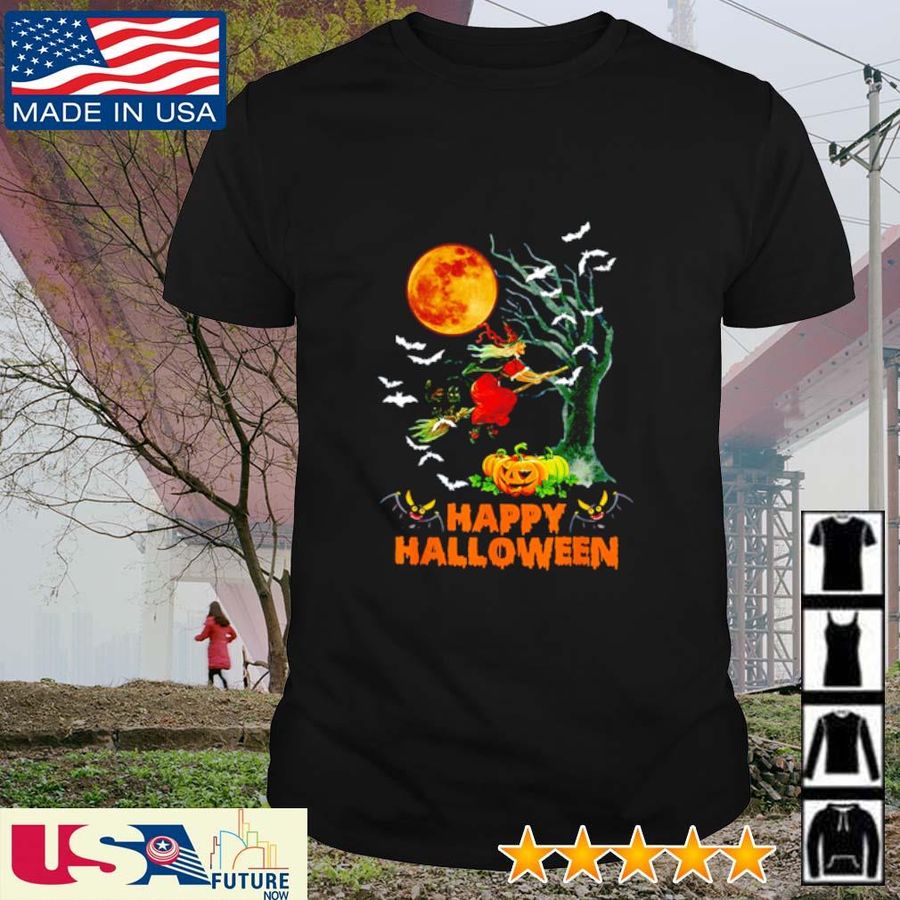 Happy Halloween Witch Riding Broom Spooky Shirt Shirt