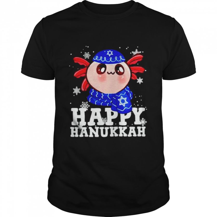 Happy Hanukkah Axolotl Kawaii Shirt