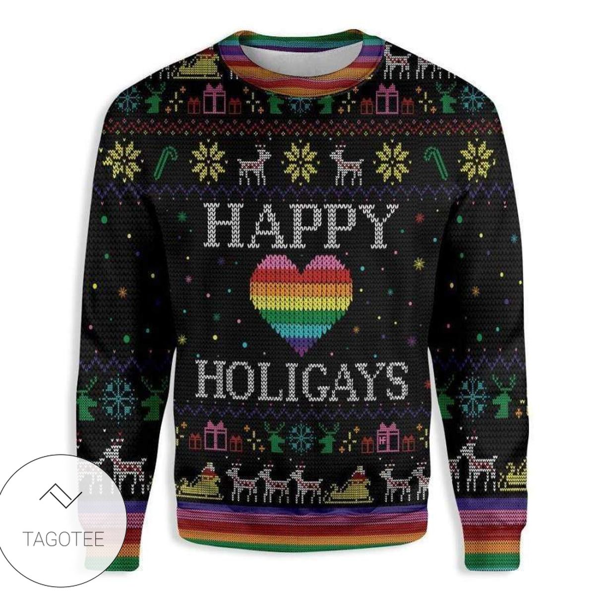 Happy Holigays LGBT Ugly Sweater