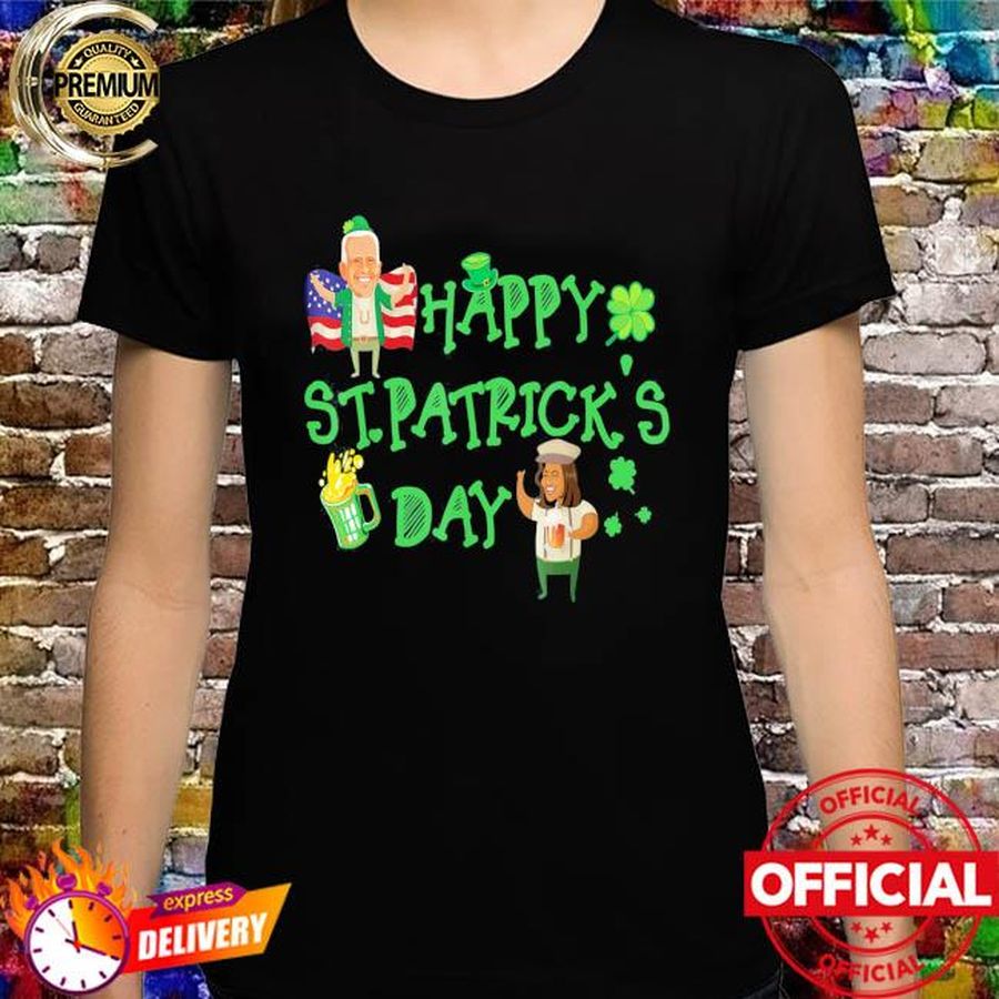 Happy St Patrick’s Day Biden And Harris With Beer Clovers Shirt