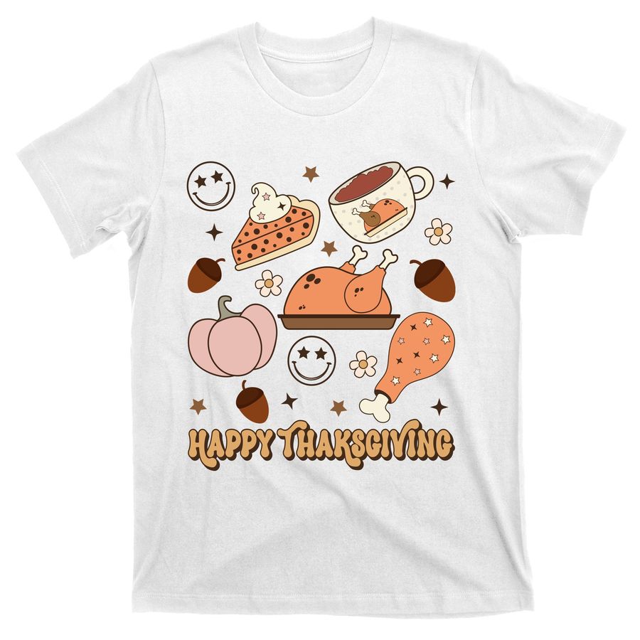 Happy Thanksgiving Groovy Family Thanksgiving Matching Outfits T-Shirts