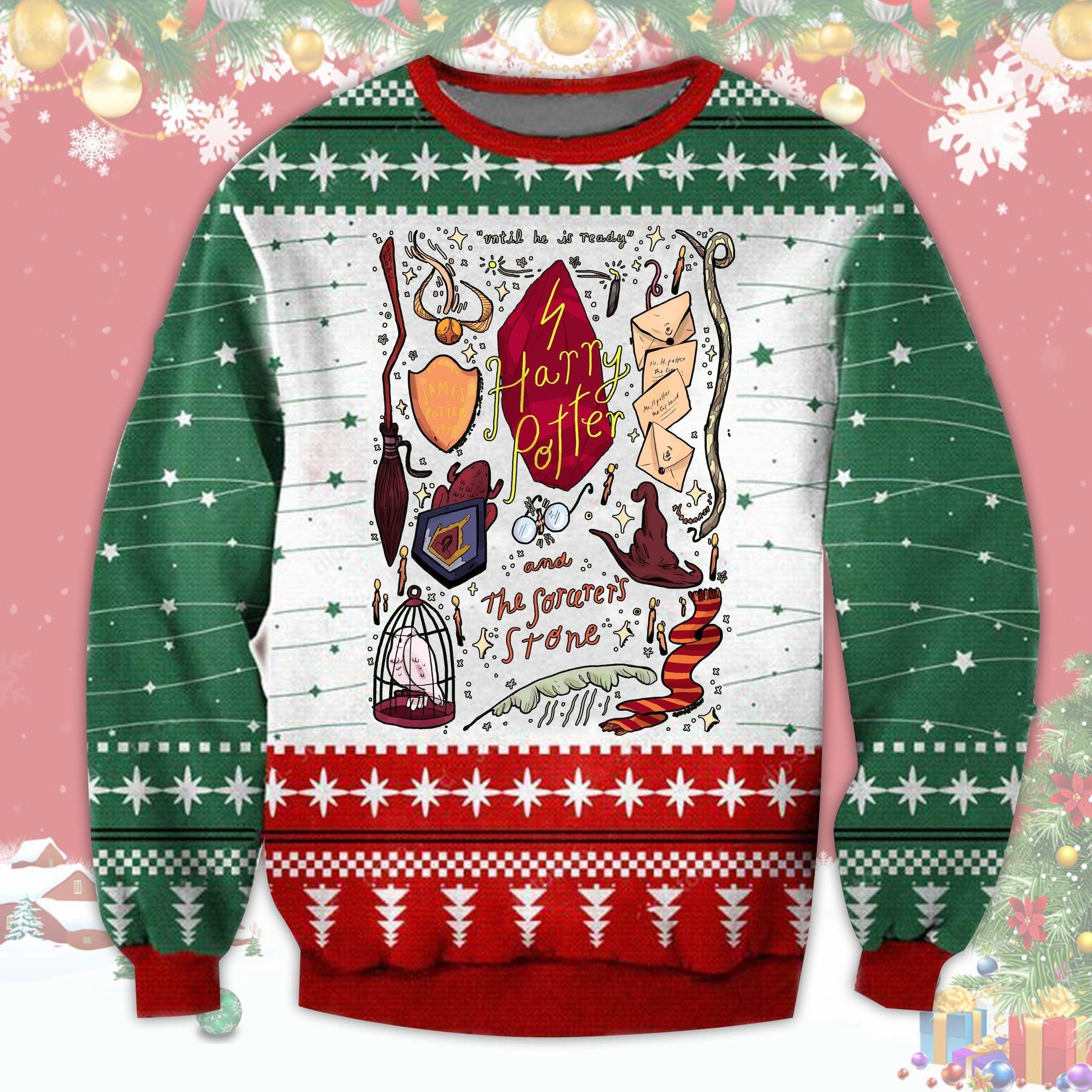 Harry Potter And The Philosopher's Stone Ugly Sweater, Christmas Gift , Harry Potter And The Philosopher's Stone Ugly Christmas Sweater