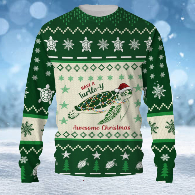 Have A Turtle-Y Awesome Christmas Turtle Ugly Sweater