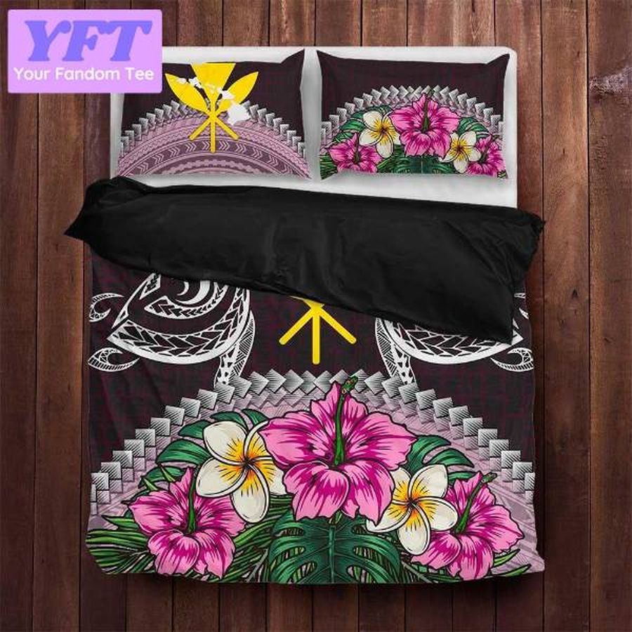 Hawaii Polynesian Turtle Kanaka Maoli Tropical Hibiscus 3D Bedding Set