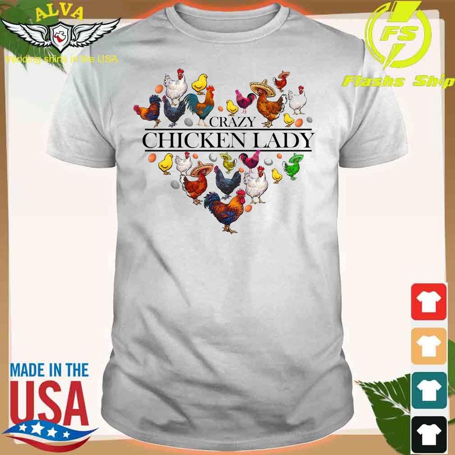 Heart Crazy Chicken Lady Shirt