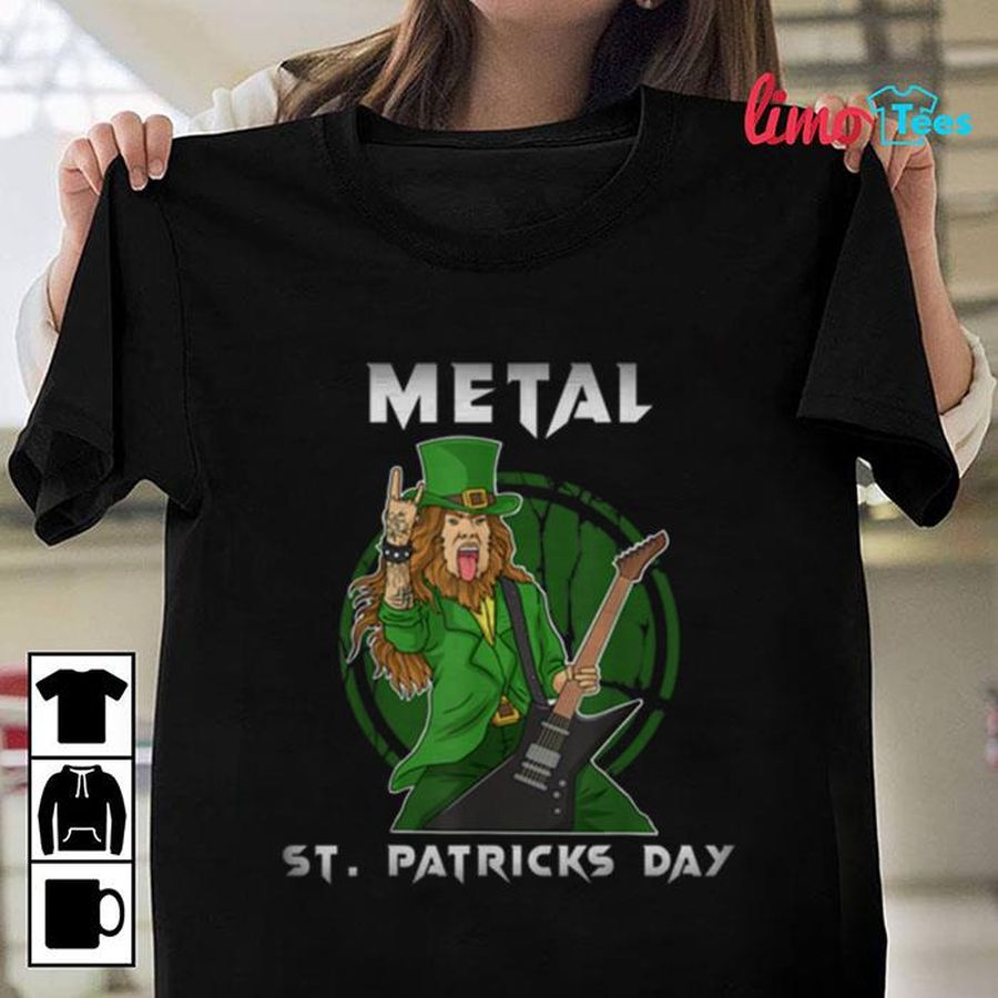 Heavy Metal St Patricks Day Rock Horns T Shirt