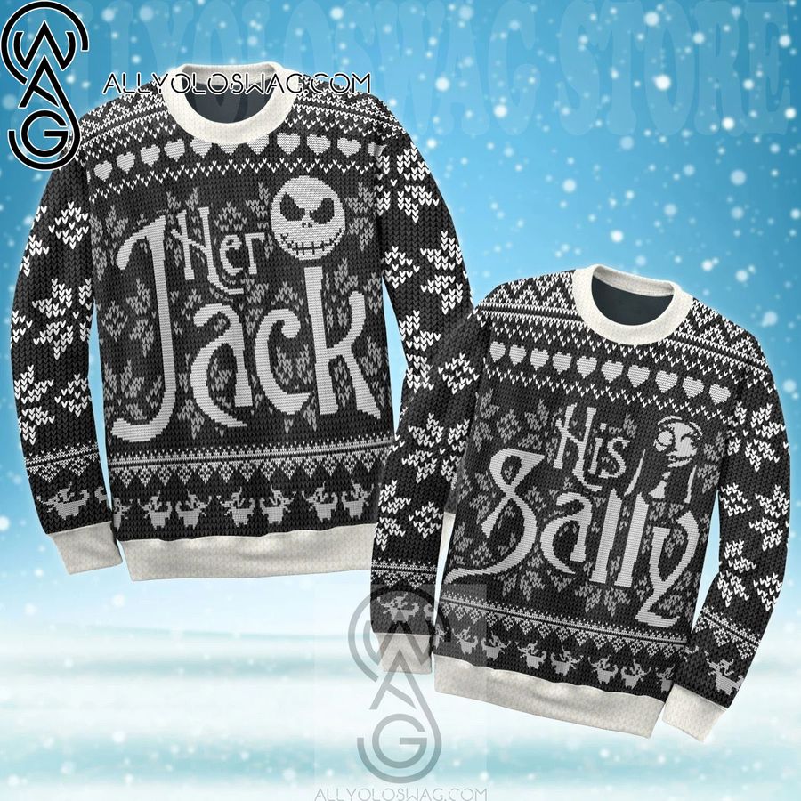 Her Jack and His Sally Knitting Pattern Ugly Christmas Sweater
