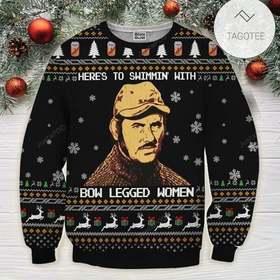 Here is  To Swi'min With Bowlegged Women Jaws Ugly Sweater