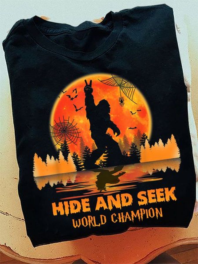 Hide and seek world champion spider web Bigfoot red moon lake Halloween