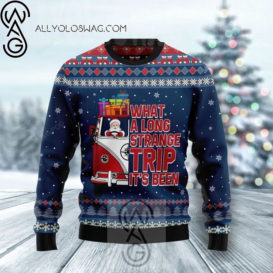Hippie Bus What A Long Strange Trip Its Been Knitting Pattern Ugly Christmas Sweater