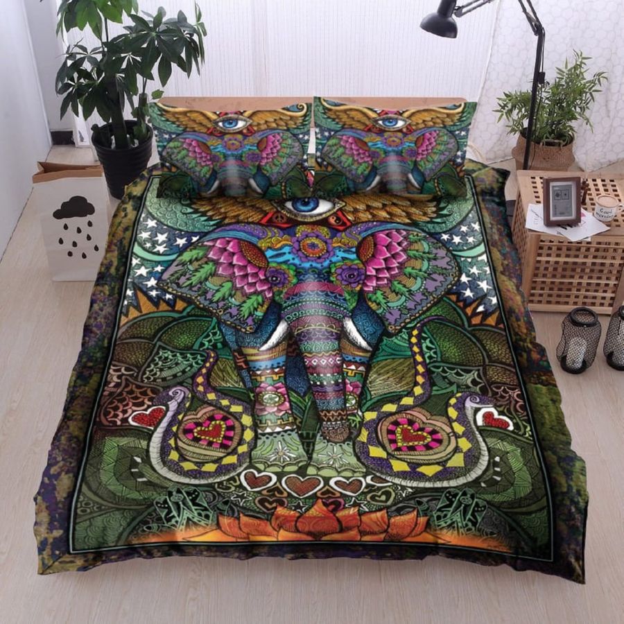 Hippie Elephant Bedding Set Duvet Cover Set