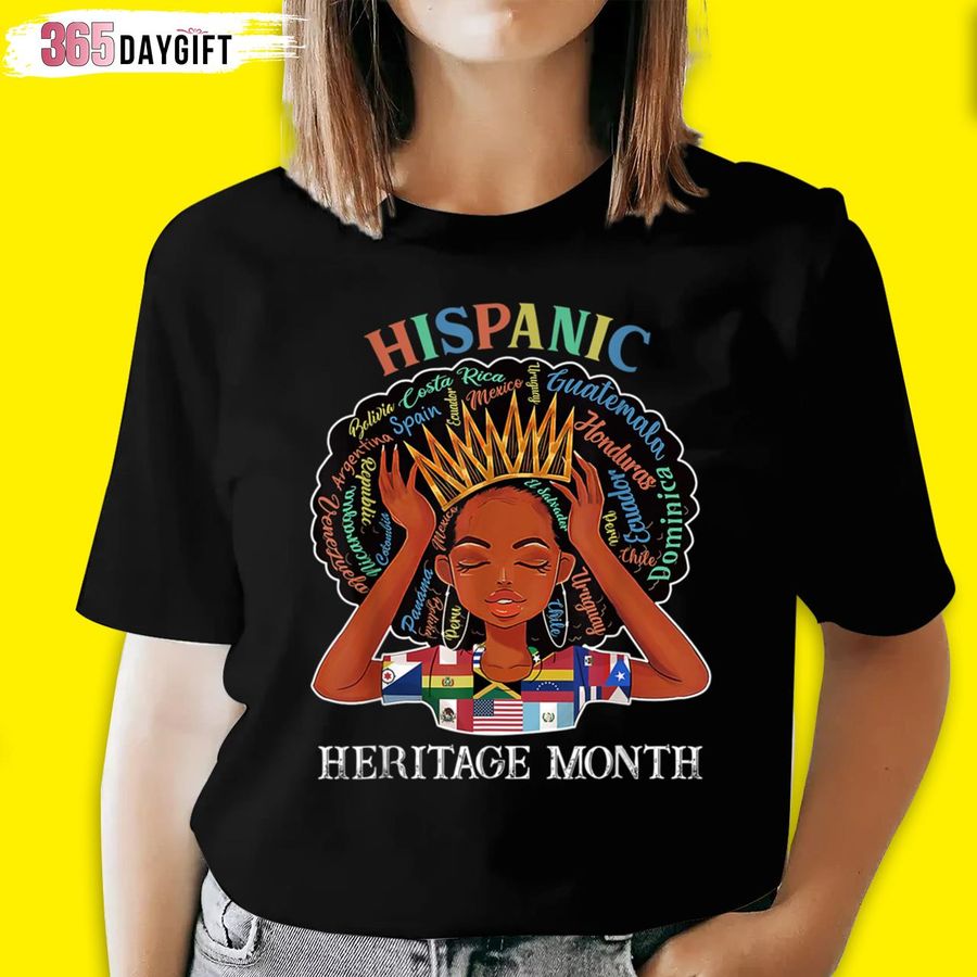 Hispanic Heritage Month Latina Girls Latino Countries Flags T Shirt
