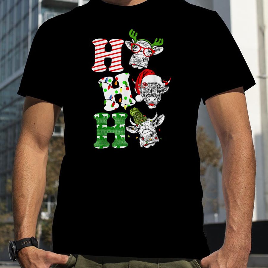 Ho Ho Ho Santa Claus Cow Lovers Christmas T Shirt