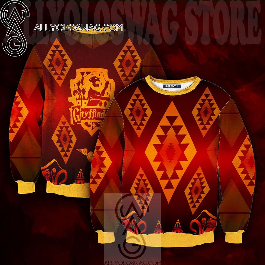 Hogwarts Proud To Be A Gryffindor Harry Potter Knitting Pattern Ugly Christmas Sweater