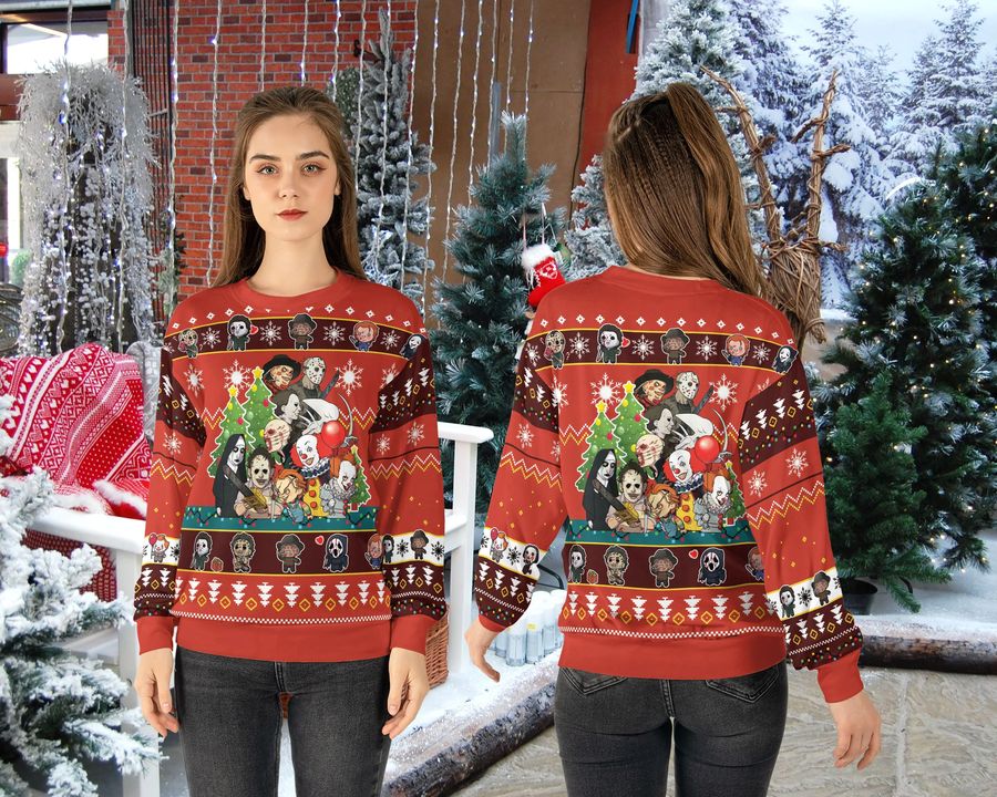 Horror Friends Ugly Ugly 2022 Christmas Happy Xmas Wool Knitted Sweater