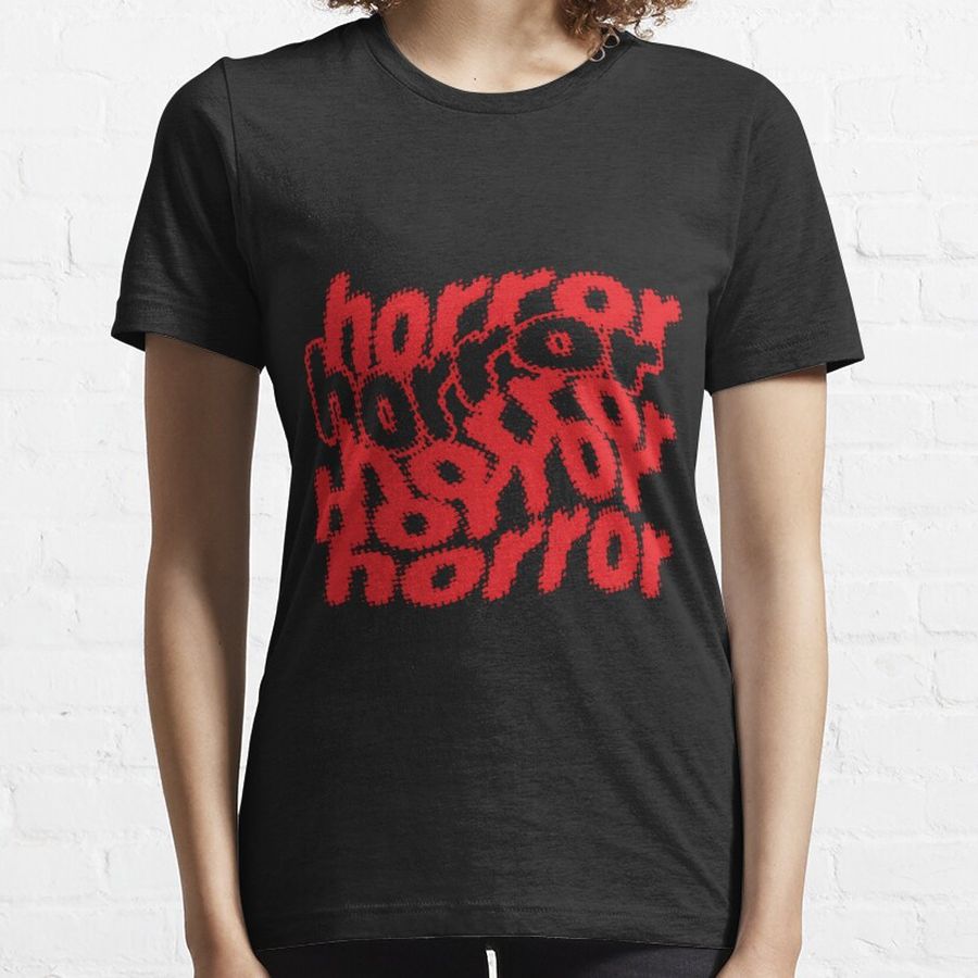 Horror Movies Lover Gift - Dizzy Repeated Text  white background Classic  Essential T-Shirt