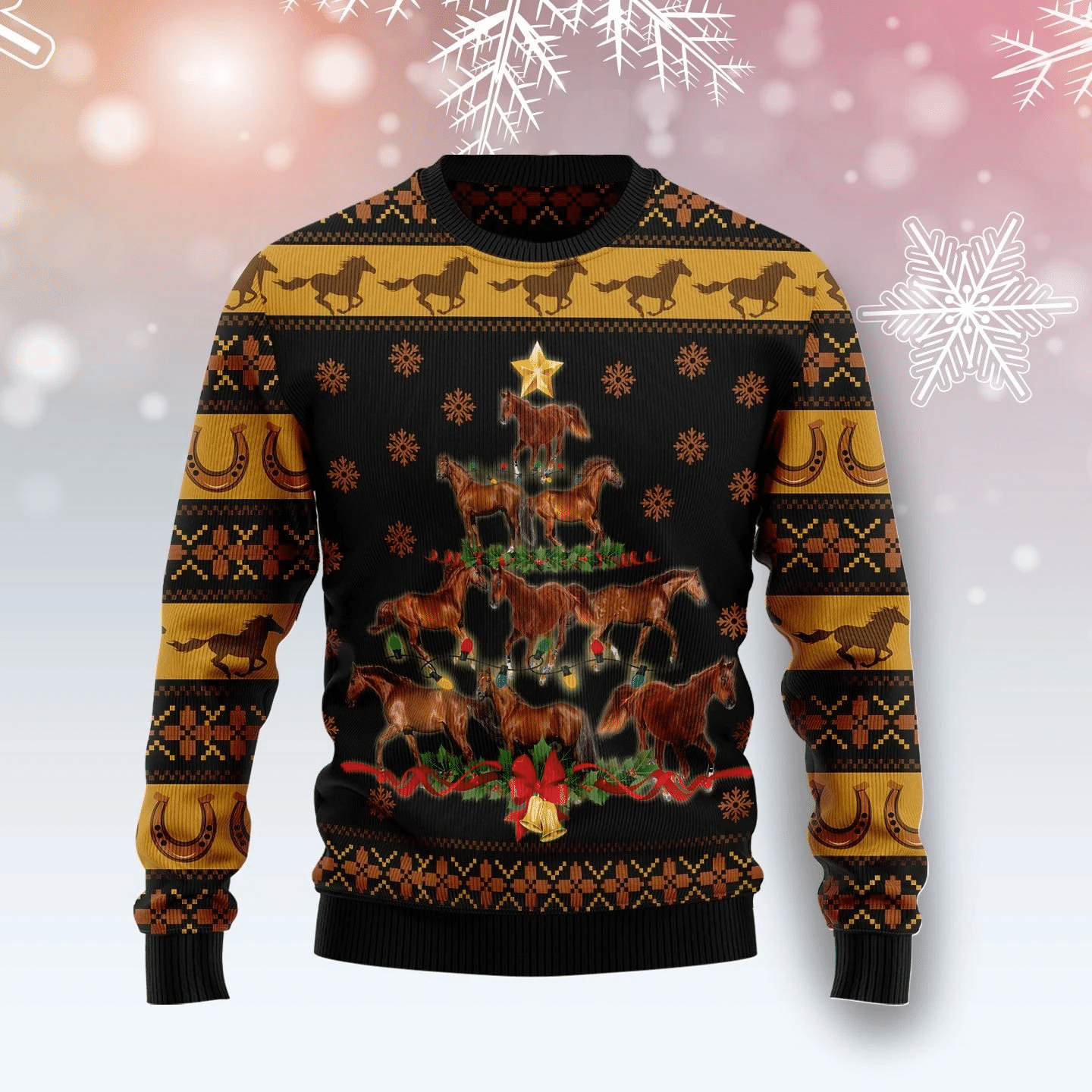 Horse Christmas Tree Ugly Christmas Sweater.png