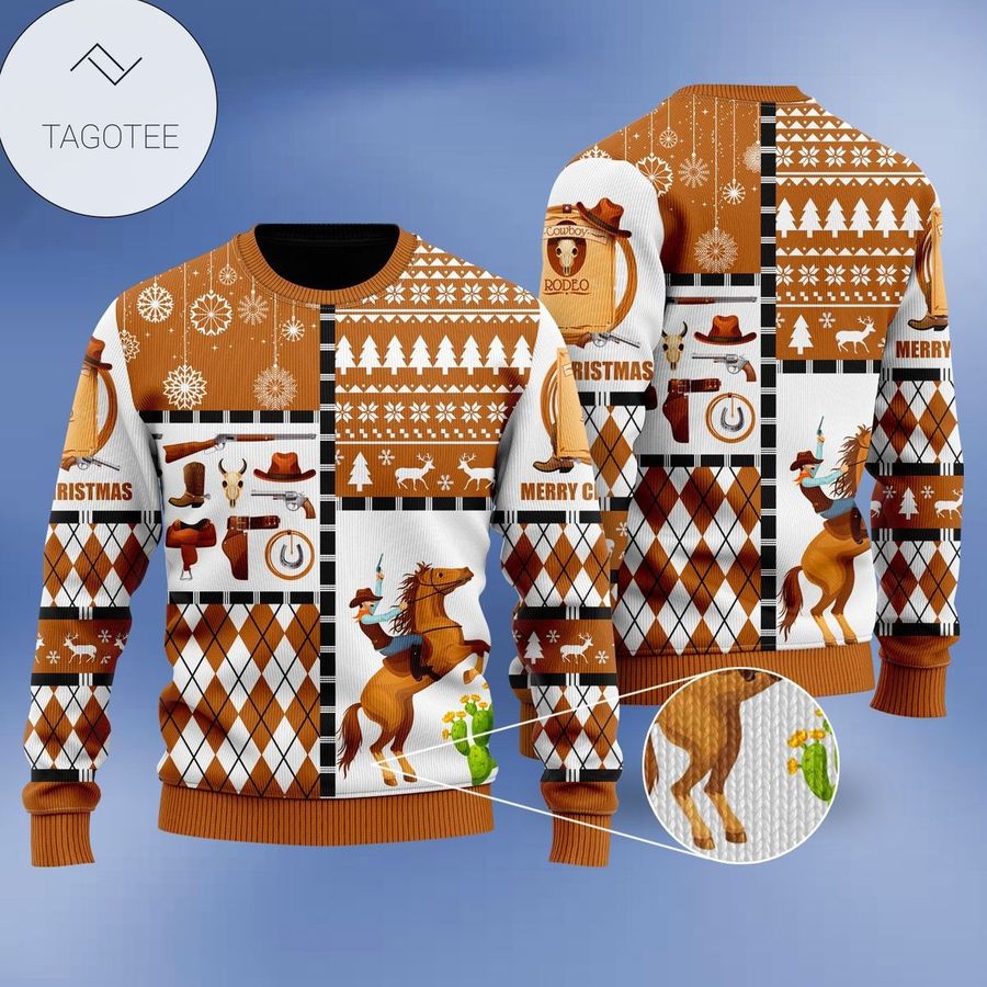 Horse Cowboy Merry Christmas Ugly Sweater