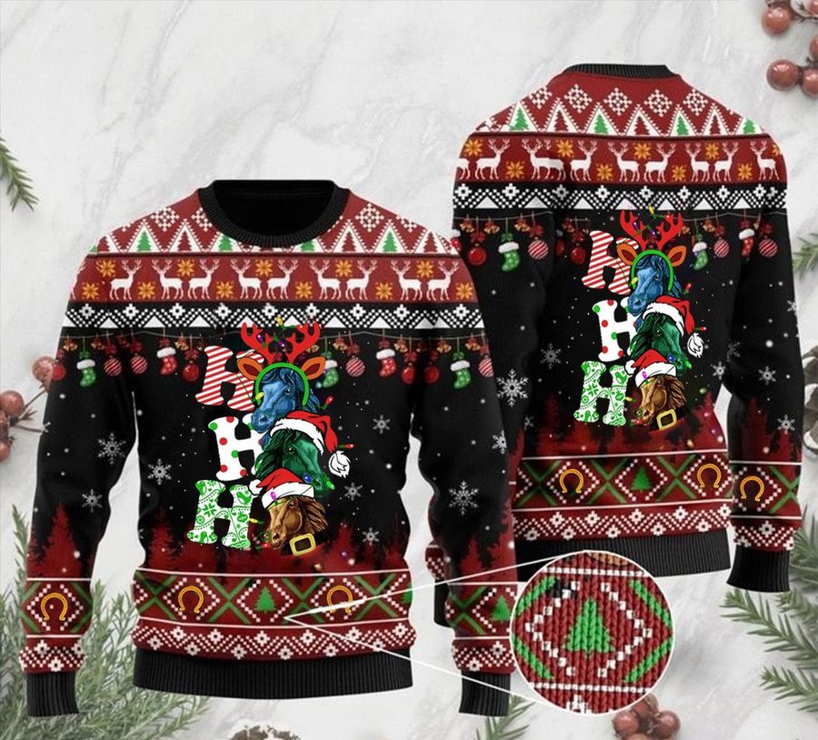 Horse Ho Ho Ho Merry Christmas Ugly Sweater