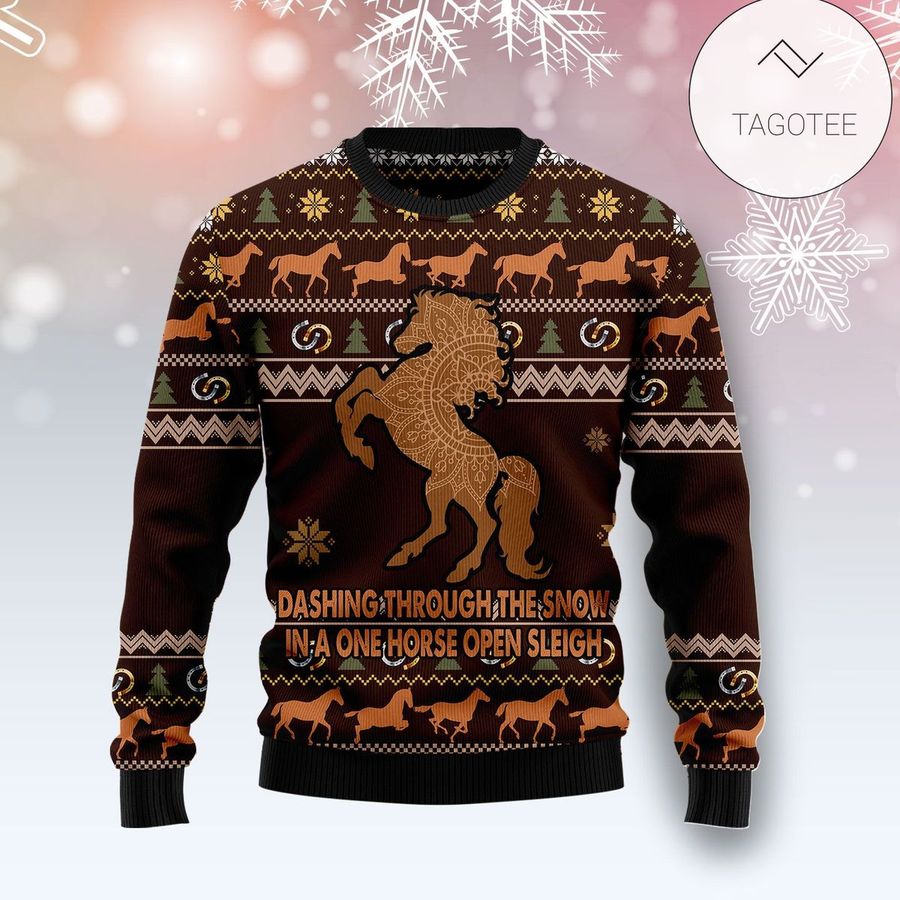 Horse Through Snow Ugly Sweater