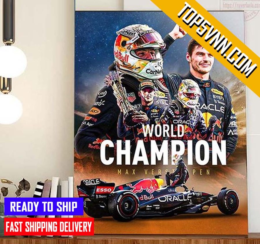 HOT NEW Max Verstappen Is 2022 F1 World Champion Fans Poster Canvas