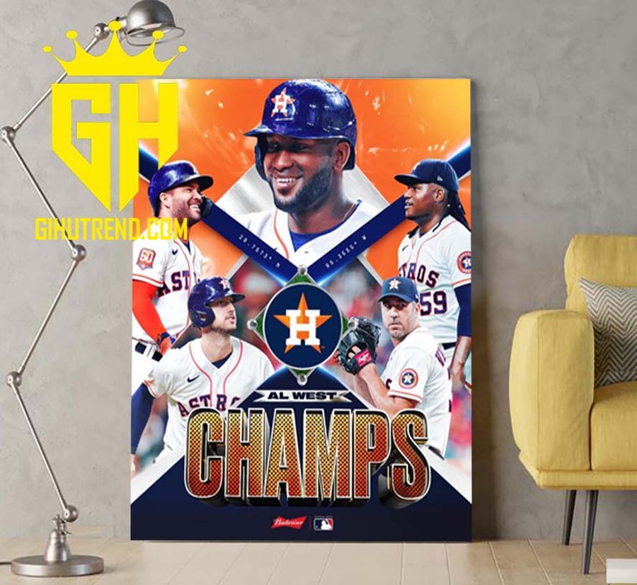 Houston Astros Champions AL West 2022 MLB Poster Canvas
