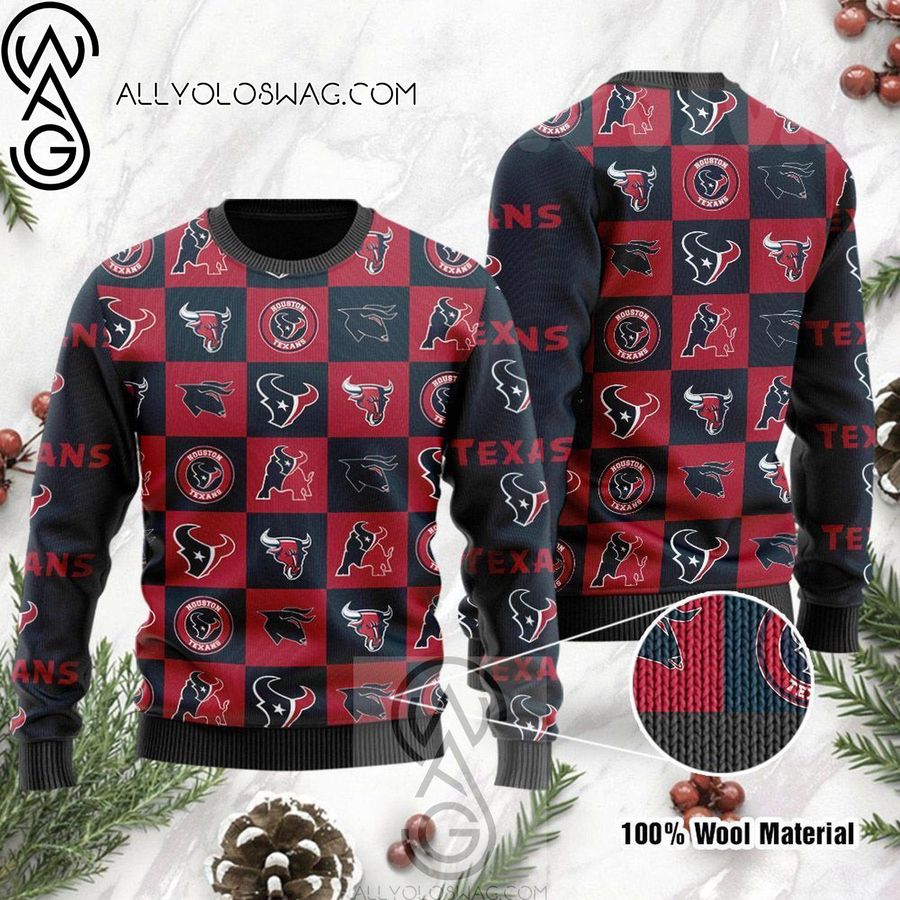Houston Texans National Football League Knitting Pattern Ugly Christmas Sweater