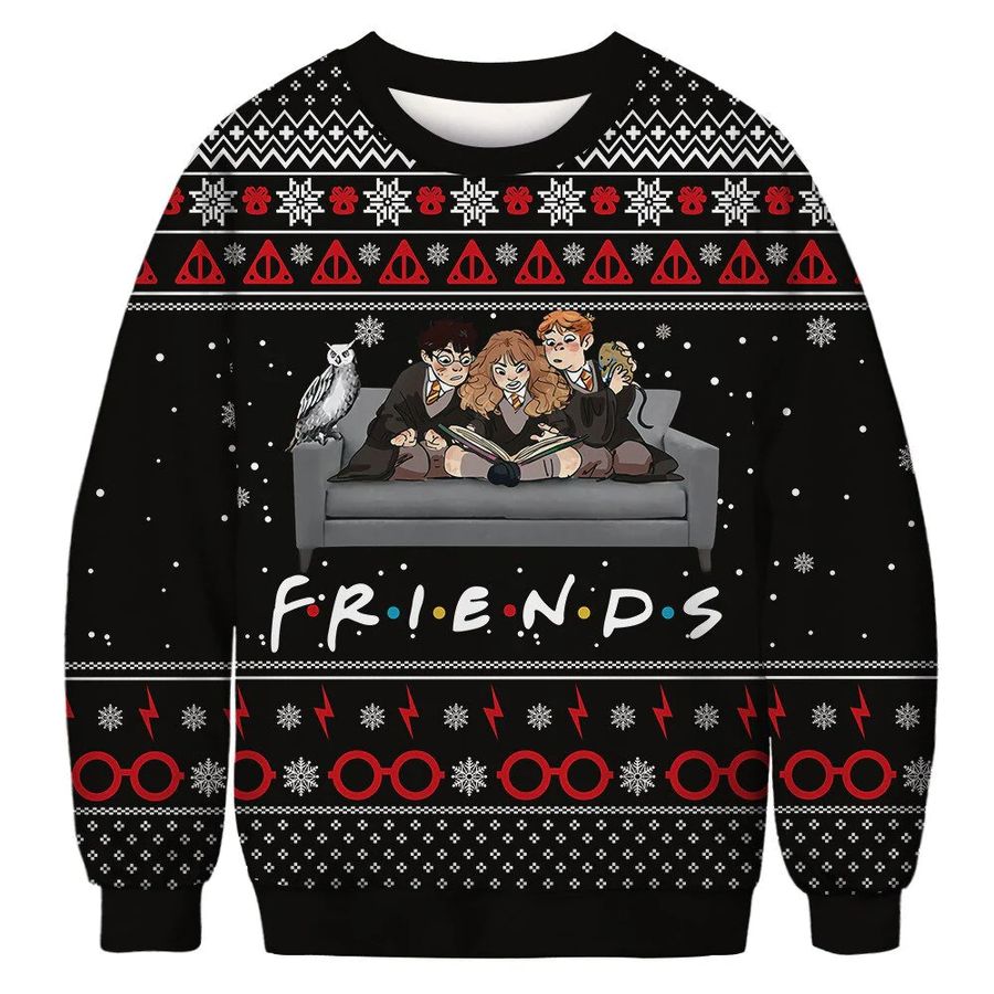Hp Friends Ugly Christmas Happy Xmas Wool Knitted Sweater