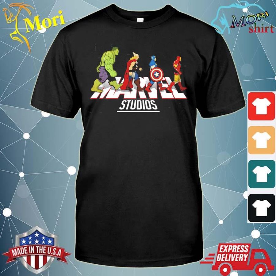 Hulk And Thor Captain America And Iron Man Road Marvel Studios Shirt