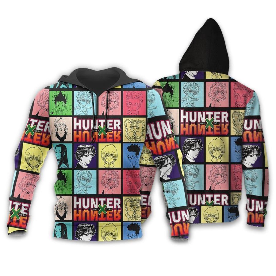 Hunter X Hunter Shirt Hunter X Hunter Characters Frames Multicolor Hoodie Hunter X Hunter Merch Adult Colorful