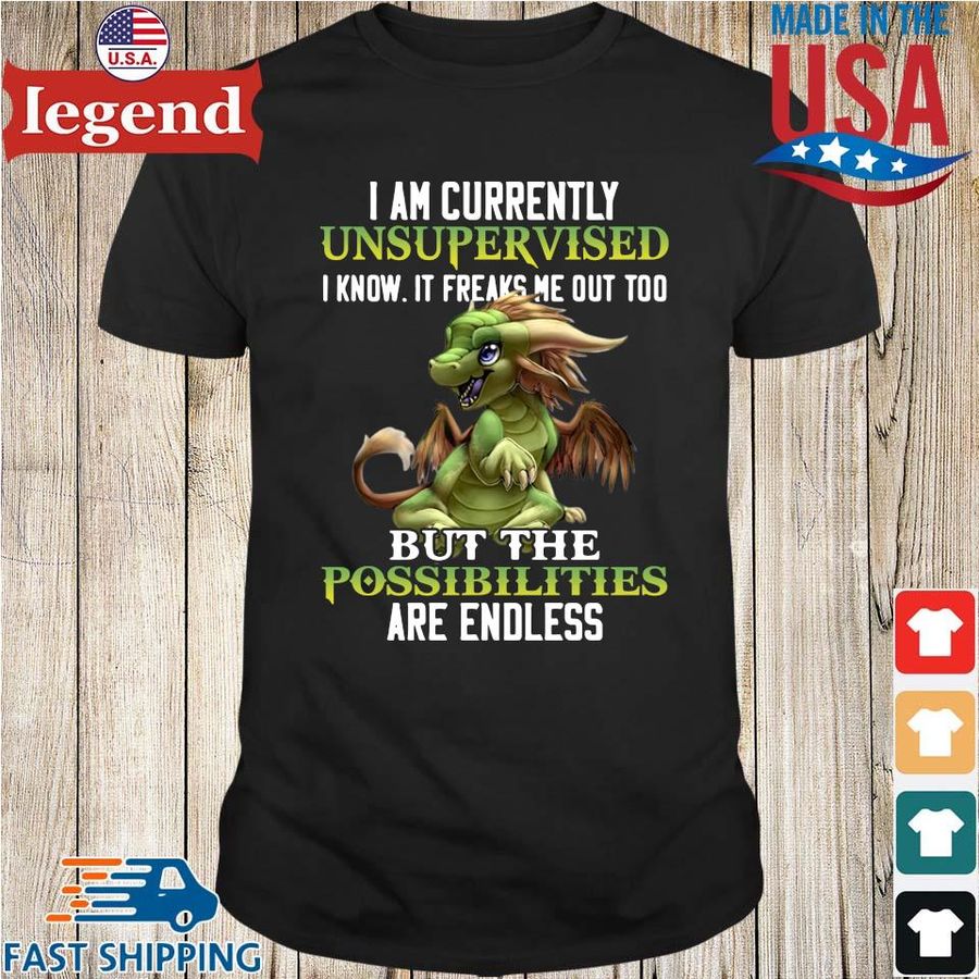 I am currently unsupervised I know it freaks Me out too but the possibilities are endless shirt