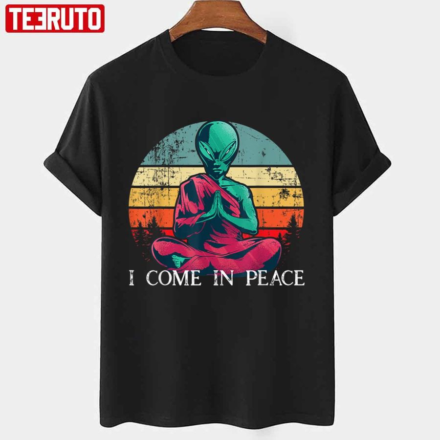 I Come In Peace Funny Alien Rave Edm Unisex T Shirt