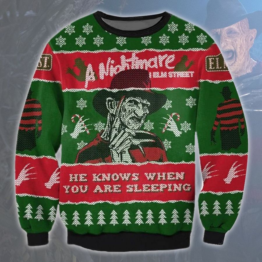 I Know When You're Sleeping Christmas Horror Fan Ugly Sweater