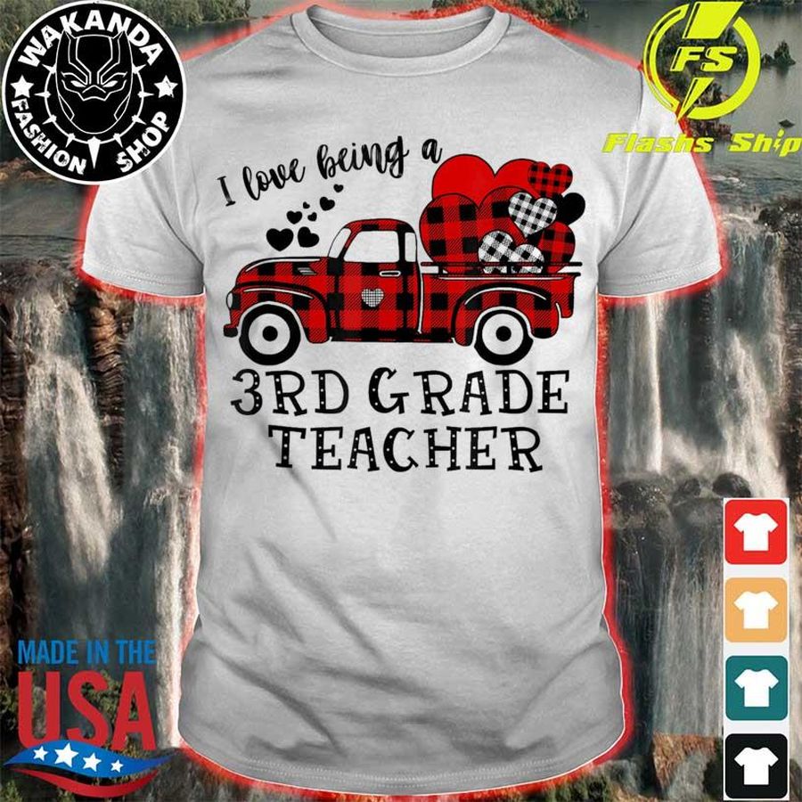 I Love Being A 3Rd Grade Teacher Flannel Valentine'S Day Shirt