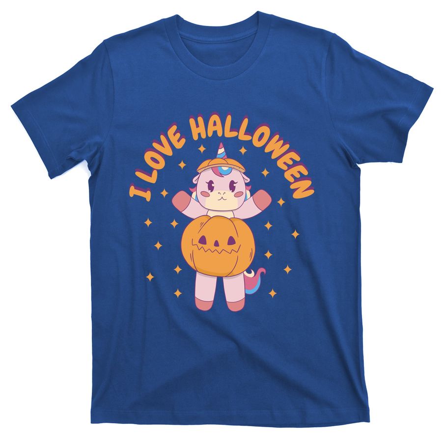 I Love Halloween Unicorn In Pumpkin Cute Creature Holiday Gift T-Shirts